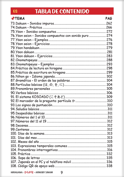 Interior del libro KANA 1 Hiragana, página 3