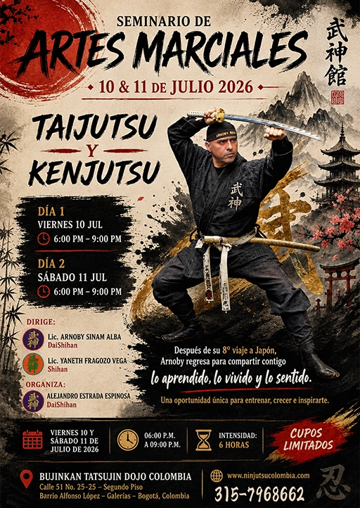 Afiche Seminario de Artes Marciales Bogotá Julio 2026