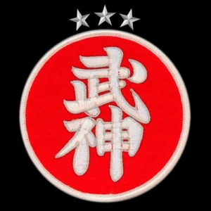 Parche oficial de 6º Kyū de Bujinkan Ninjutsu utilizado en el programa de artes marciales japonesas y defensa personal en Bucaramanga.